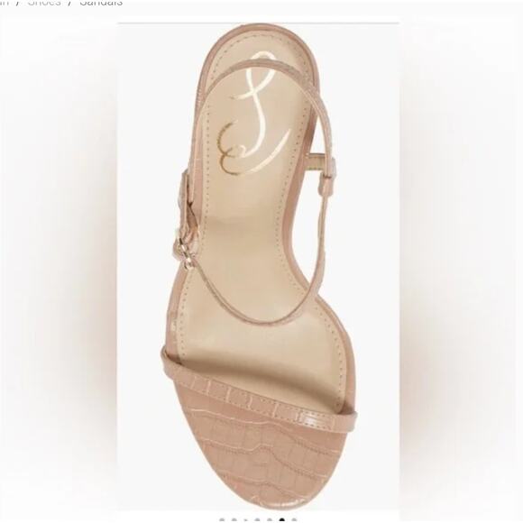 NWOT Sam Edelman Doran Strappy Heels 9 Tan Leather Sandal Croc Capsule Sandals - Picture 3 of 9